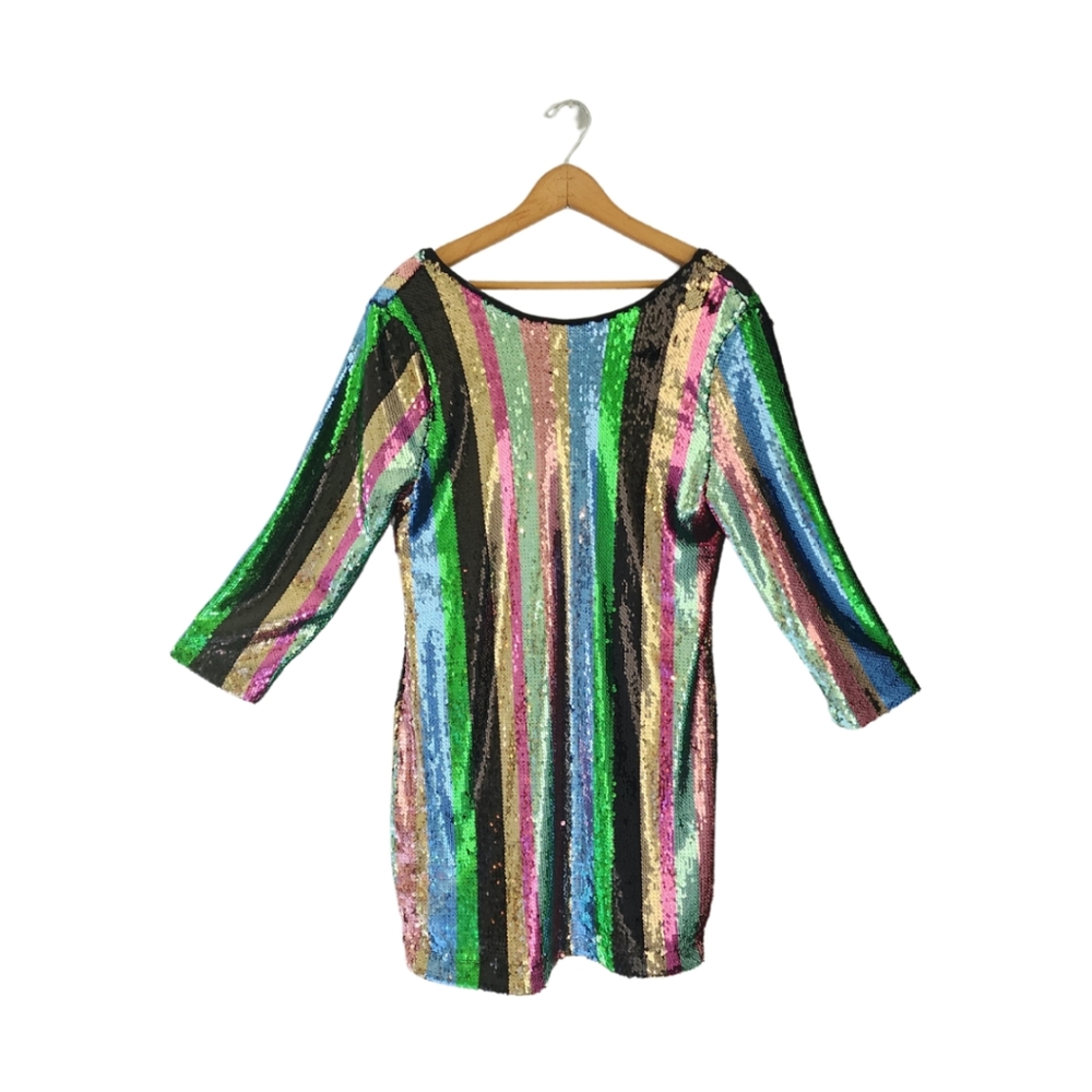 Sanctuary Long Sleeve Multicolor Sequin Dress NWT